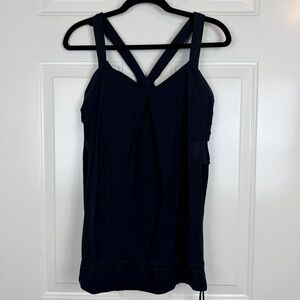 Lululemon black racerback sports bra tank top size 8